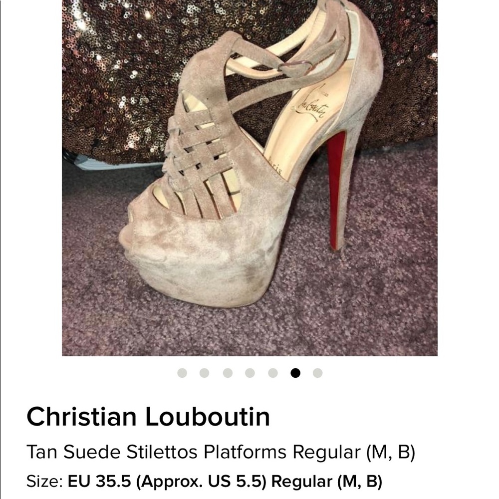Christian Louboutin Tan Suede Stilletos